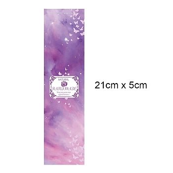 Starry Sky Theeme Handmade Soap Paper Tag, Both Sides Coated Art Paper Tape with Tectorial Membrane, for Soap Packaging, Rectangle with Word Natural HANDMADE May you come into a good fortune!, Plum, 210x50mm