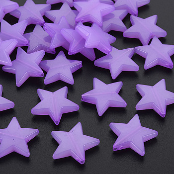 Imitation Jelly Acrylic Beads, Star, Dark Orchid, 20.5x22x5mm, Hole: 1.8mm, about 500pcs/500g