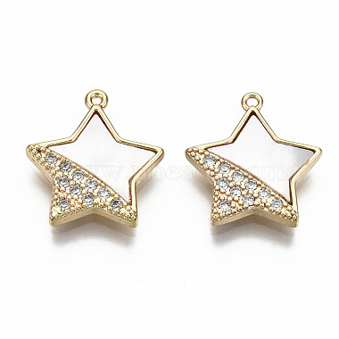 Real 18K Gold Plated Clear Star Shell Pendants
