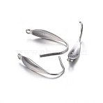 Tarnish Resistant 316 Surgical Stainless Steel Earring Hooks, with Vertical Loop, Stainless Steel Color, 20x4.5x1mm, Hole: 1.2mm, Pin: 0.8mm(X-STAS-P210-17P)