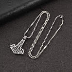 Vintage 304 Stainless Steel Viking Axe Pendant Necklaces for Men, Antique Silver, 23.62 inch(60cm)(WG47AC0-01)