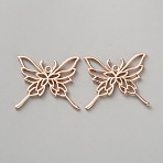 Zinc Alloy Pendants, Butterfly, Rose Gold, 33.5x38.5x2mm, Hole: 2mm(FIND-WH0435-30C-RG)