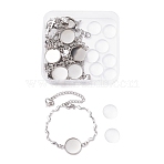 9Pcs 9 Style 304 Stainless Steel Bracelet Making, with 9Pcs Glass Cabochons, Stainless Steel Color, Bracelet: 1pc/style(STAS-UN0027-11)