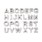 304 Stainless Steel Charms, letter, Cadmium Free & Nickel Free & Lead Free, Stainless Steel Color, 9x3~11x3mm, Hole: 1.8mm(STAS-B118-01P)