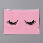 EVA Zip Top Stroage Bags, Rectangle with Eyelashes Pattern, Pink, 10~105x14.8~150x0.02cm(ABAG-WH0035-024A-03)