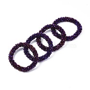 Faceted Electroplate Glass Beads Stretch Bracelets, Torsade Bracelets, Rondelle, Indigo, Inner Diameter: 2 inch(5cm)(BJEW-S144-002G-06)