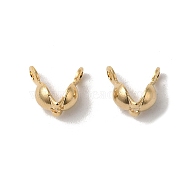 Brass Bead Tips, Lead Free & Cadmium Free, Real 24K Gold Plated, 8x4mm, Hole: 0.8mm and 1.2mm(KK-K383-34G)