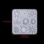 Food Grade DIY Silicone Pendant Molds, Decoration Making, Resin Casting Molds, For UV Resin, Epoxy Resin Jewelry Making, White, Flower, 148x145x4.8mm(PW-WG51870-02)