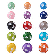 Cheriswelry Opaque Acrylic Beads, Round, Mixed Color, 120pcs/set(SACR-CW0001-03)