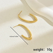 Elegant Stainless Steel V-shaped Hollow Earrings for Daily, Party, Gift, Golden, 47mm(WM9233)