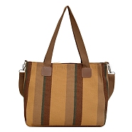 Striped Canvas Bag, Large Capacity Tote Bag, Shoulder Crossbody Bag, Peru, 37x30cm(PW-WG98184-04)