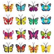 Iron Map Pins, with Plastic Butterfly, Drawing Push Pins, for Office & School Supplies, Mixed Color, 38~45x39~41x6.5mm, 30pcs/box(AJEW-PH0002-13)