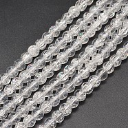 Electroplate Synthetic Crackle Quartz Bead Strands, Full Rainbow Plated, Round, Clear, 8mm, Hole: 1mm, about 50pcs/strand, 15.7 inch(EGLA-J067-8mm-HR06)