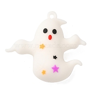 Hallowmas Theme PVC Plastic Pendants, Mixed Shapes, Ghost, 46x50.5x19mm, Hole: 3.5mm(KY-U003-02G)