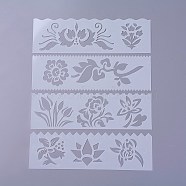 Plastic Kids Drawing Stencil Template, For Scrapbooking Journal Card Making School Art Projects, Buildings, White, 186x56x0.3mm, about 8pcs/set(DIY-P003-J04)