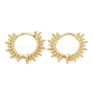 Rack Plating Brass Sun Hoop Earrings, Lead Free & Cadmium Free, Real 18K Gold Plated, 18x21.5x3mm(EJEW-D061-28G)