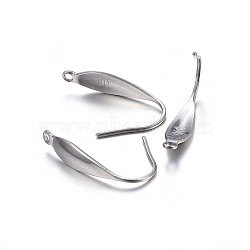 316 Surgical Stainless Steel Earring Hooks, with Vertical Loop, Stainless Steel Color, 20x4.5x1mm, Hole: 1.2mm, Pin: 0.8mm(X-STAS-P210-17P)