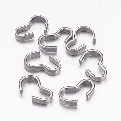 Tarnish Resistant 304 Stainless Steel Quick Link Connectors, Chain Findings, Number 3 Shaped Clasps, Stainless Steel Color, 8x3x1.2mm(STAS-M007-01)