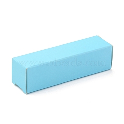 Foldable Kraft Paper Box, for Lipstick Packaging, Rectangle, Sky Blue, 13.5x4x0.15cm(CON-K008-C-01)
