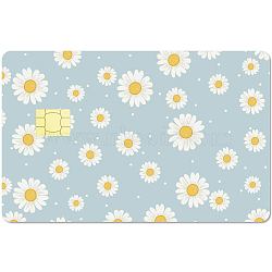 PVC Plastic Waterproof Card Stickers, Self-adhesion Card Skin for Bank Card Decor, Rectangle, April Daisy, 186.3x137.3mm(DIY-WH0432-159)