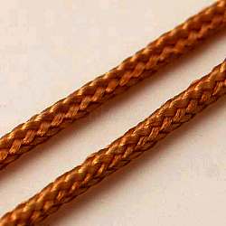 Nylon Braided Threads, Chinese Knot Cord, Round, Chocolate, 1.5mm, about 200.00 Yards(182.88m)/Roll(NWIR-G006-1.5mm-30-B)