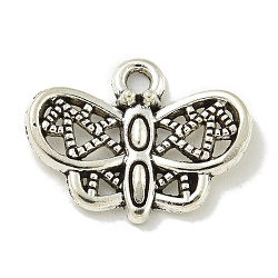 Tibetan Style Alloy Pendants, Cadmium Free & Lead Free, Antique Silver, Butterfly, 14x18x3mm, Hole: 1.8mm(FIND-U015-27AS)