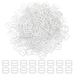 240Pcs Iron Slider Buckles, Adjustable Buckle Fasteners, For Webbing, Strapping Bags, Garment Accessorie, White, 11x13x1mm(DIY-CA0006-04A)