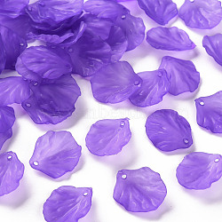 Transparent Frosted Acrylic Pendants, Petaline, Blue Violet, 19.5x16.5x4mm, Hole: 1.5mm(MACR-S371-01A-747)