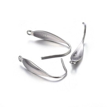 316 Surgical Stainless Steel Earring Hooks, with Vertical Loop, Stainless Steel Color, 20x4.5x1mm, Hole: 1.2mm, Pin: 0.8mm