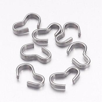 304 Stainless Steel Quick Link Connectors, Chain Findings, Number 3 Shaped Clasps, Stainless Steel Color, 8x3x1.2mm