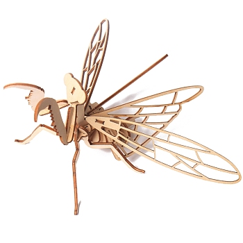 Insect 3D Wooden Puzzle Simulation Animal Assembly, DIY Model Toy, for Kids and Adults, Mantis, Finished Product: 17x17x17cm