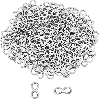 Unicraftale 304 Stainless Steel Links Connectors, Infinity, Stainless Steel Color, 4.5x10x0.7~1mm, Hole: 2.5x3.3~3.5mm, 200pcs/box