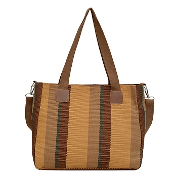 Striped Canvas Bag, Large Capacity Tote Bag, Shoulder Crossbody Bag, Peru, 37x30cm