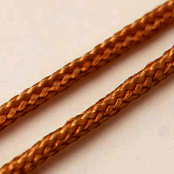 Nylon Braided Threads, Chinese Knot Cord, Round, Chocolate, 1.5mm, about 200.00 Yards(182.88m)/Roll