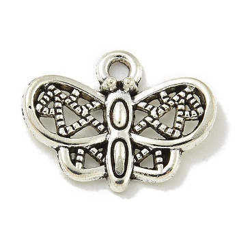 Tibetan Style Alloy Pendants, Cadmium Free & Lead Free, Antique Silver, Butterfly, 14x18x3mm, Hole: 1.8mm