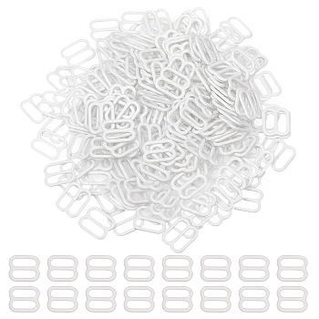 240Pcs Iron Slider Buckles, Adjustable Buckle Fasteners, For Webbing, Strapping Bags, Garment Accessorie, White, 11x13x1mm