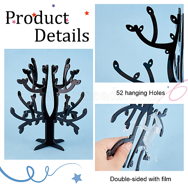 Opaque Acrylic Earring Display Tree Stands(ODIS-WH0025-117)-4