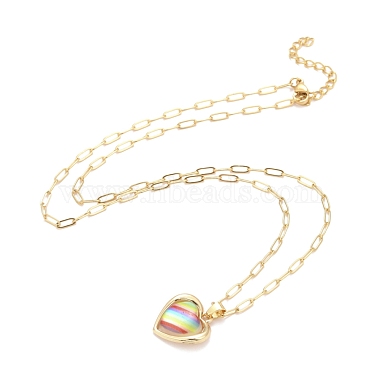 Collier de fierté de couleur arc-en-ciel(NJEW-H160-01G)-2