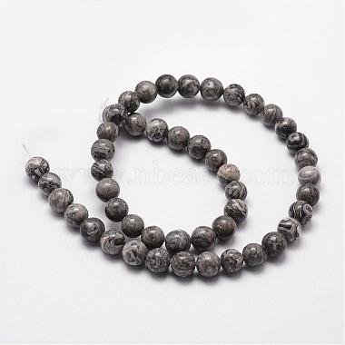 Natural Map Stone/Picasso Stone/Picasso Jasper Bead Strands(G-D840-60-4mm)-2