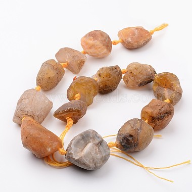 Raw Rough Natural Yellow Botswana Agate Beads Strands(G-D833-08)-2