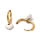 White Enamel Heart Dangle Hoop Earrings(EJEW-P219-07G)-2