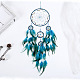 Filet/toile tissé en fil de soie avec décoration pendante en plumes(HJEW-PW0001-036B)-1