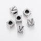 304 Stainless Steel Large Hole Letter European Beads(STAS-H428-01AS-V)-1