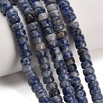 Natural Blue Spot Jasper Beads Strands, Disc, Heishi Beads, 6.5~7.6x4.5~5.5mm, Hole: 1~1.2mm, about 81~90pcs/strand, 14.82''~15.08''(37.65~39.3cm)(GG-CBA792A-G02-4x7mm)
