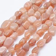 Natural Sunstone Beads Strands, Tumbled Stone, Nuggets, 7x6mm, Hole: 1mm, 15.7 inch~15.9 inch(40~40.5cm)(G-K203-11B)