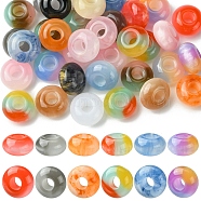 36Pcs 3 Styles Resin European Beads, Large Hole Beads, Mixed Styles, Rondelle, Mixed Color, 13.5x8mm, Hole: 5mm, 12pcs/color(RESI-FS0001-72)