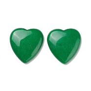 Natural Jade Cabochons, Heart, Dyed, Sea Green, 29~30x29~30x6~8mm(G-P021-12)