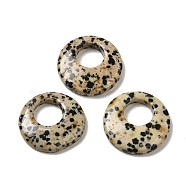 Natural Dalmatian Jasper Pendants, Donut/Pi Disc Charms, 27.5~28x4.5~5.5mm(G-T122-76J)