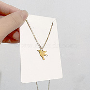 Christmas Titanium Steel Pendant Cable Chain Necklaces, Golden, Bird(NG7275-6)