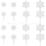 SUPERFINDINGS 8 Sets 2 Style Acrylic Mirror Cake Toppers, Cake Inserts Decoration, Christmas Theme, Snowflake, Silver, 43~111.5x37.5~69x1mm, 4 sets/style(DIY-FH0004-90B)